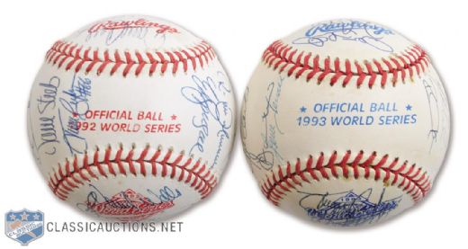 Toronto Blue Jays 1992 and 1993 World Series Champions Team-Signed Balls