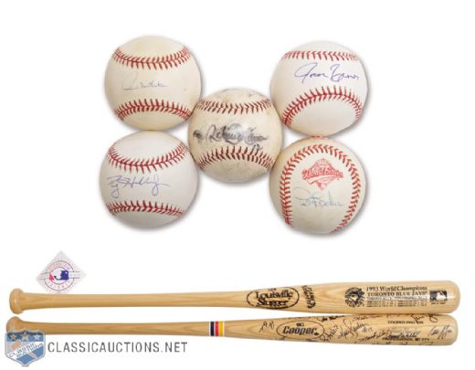 Toronto Blue Jays Autograph Collection Featuring World Champions 1993 Team-Signed Ball and Bat
