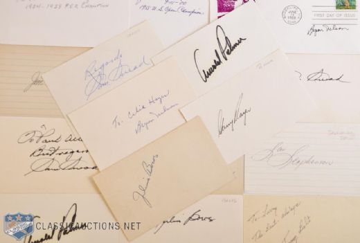 Signed Golf Index Card Collection of 18, Featuring Palmer, Snead, Nelson and Nicklaus PSA/DNA