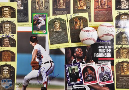 Baseball Autograph Collection of 30 with 25 HOF Signed Yellow Postcards