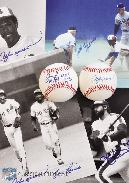 Montreal Expos Autograph Collection of 6 with Dawson, Raines, Parrish and Lee
