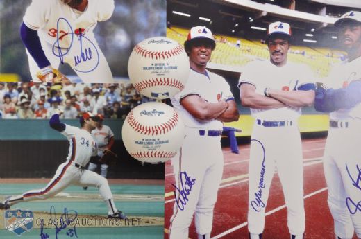 Montreal Expos Autograph Collection of 5 with Gullickson, Lee, Cromartie and Dawson