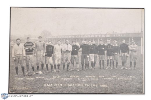 1906 Dominion Champions (Pre-Grey Cup) Hamilton Tigers Postcard