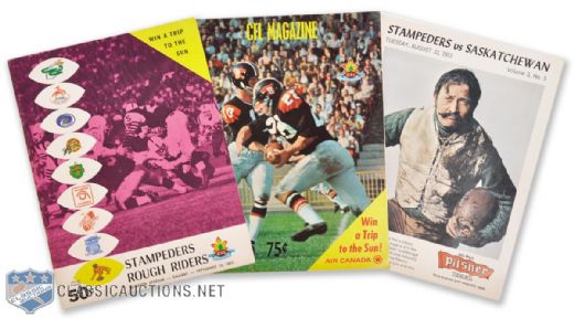 Calgary Stampeders 1967-72 Team-Signed Program Collection of 3