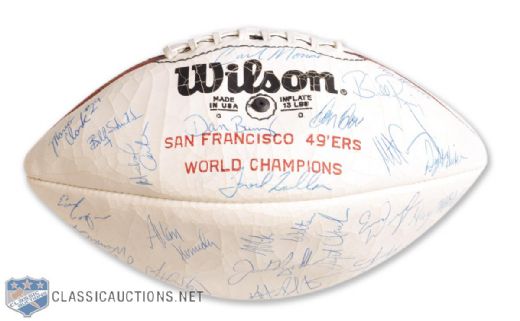 San Francisco 49ers 1984 Super Bowl Champions Team-Signed Football with Montana