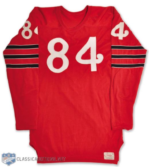 Vintage Circa 1950s Red with Black Stripes #84 Pro-Style Football Jersey