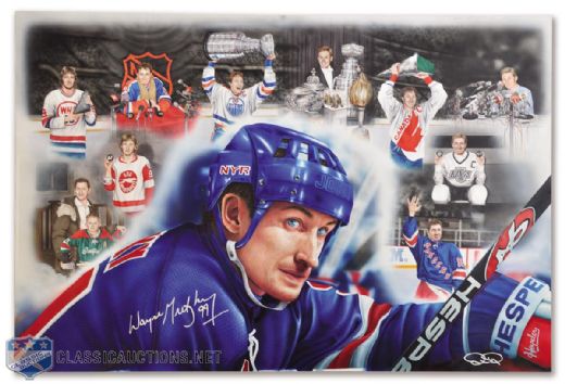 Wayne Gretzky 1999 Hockey Hall of Fame Induction Original Painting by Daniel Parry (25" x 38")