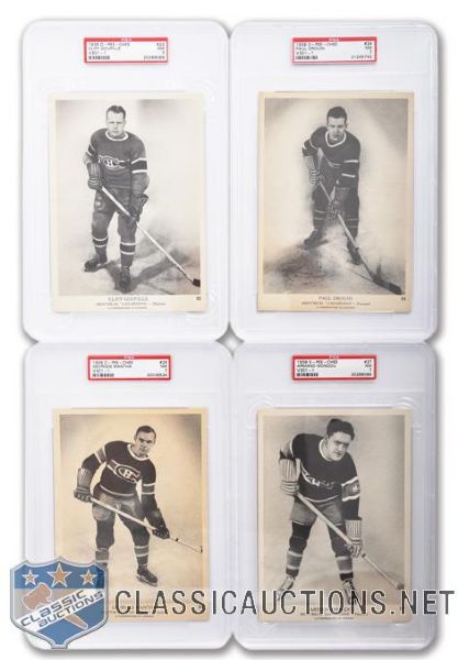 1939-40 O-Pee-Chee V301-1 Montreal Canadiens PSA-Graded 7 Cards (4) - All Highest Graded!
