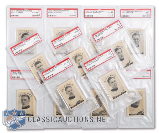 1923-24 Crescent Selkirks PSA-Graded 13-Card Set with Chuck Gardiner <br>- Current Finest and All-Time Finest PSA Set!