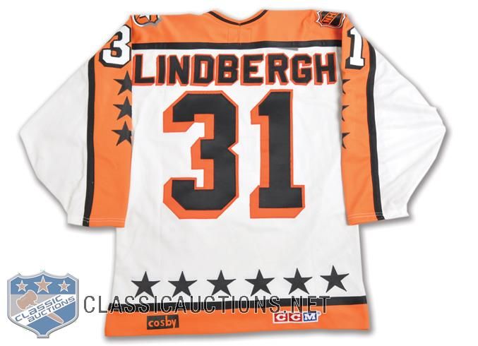 CCM Maska Pelle Lindbergh Philadelphia Flyers White NHL Hockey Jersey Sz  Large