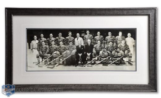 Emile "Butch" Bouchards 1943-44 Stanley Cup Champions Montreal Canadiens Panoramic Team Photo <br>(14 3/4" x 26")