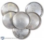 Emile "Butch" Bouchards 1944-45 Montreal Canadiens NHL Championship Silver Coasters Set of 6 (3")