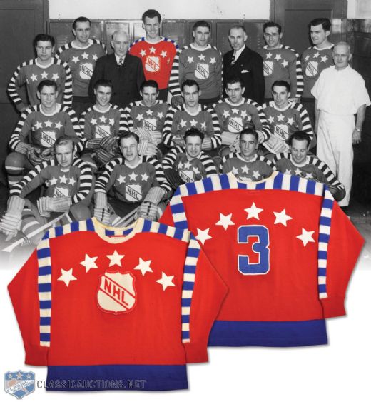 Emile "Butch" Bouchards 1947 First NHL All-Star Game "All-Stars" Game-Worn Jersey