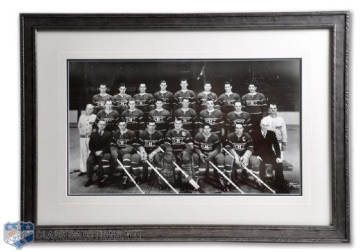 Emile "Butch" Bouchards 1946-47 Montreal Canadiens Panoramic Team Photo (17 1/2" x 25")