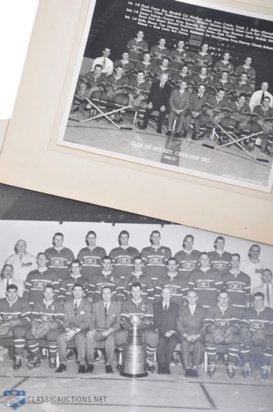 Emile "Butch" Bouchards 1950-51 and 1955-56 Montreal Canadiens Team Photos