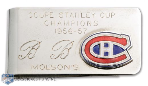 Emile "Butch" Bouchards 1956-57 Montreal Canadiens Stanley Cup Championship Money Clip