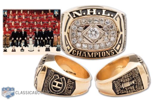 Ron "Prof" Carons 1977-78 Montreal Canadiens Stanley Cup Championship 14K and Diamond Ring