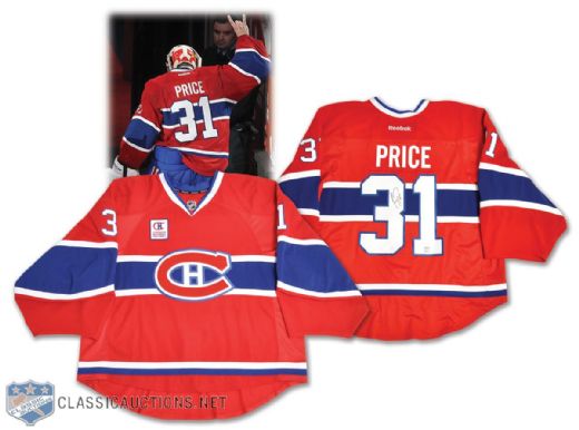 Carey Prices 2013 Montreal Canadiens Signed "Montreal Canadiens Childrens Foundation" Warm-up Worn Jersey with Team LOA