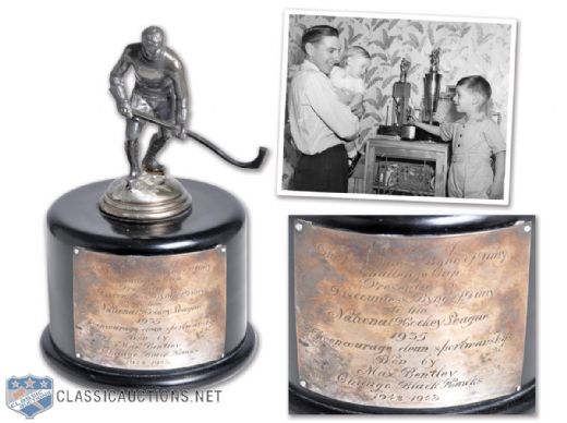 Max Bentleys 1942-43 Lady Byng Miniature Trophy (8 3/4") with LOA