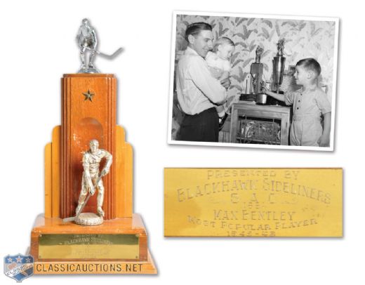 Max Bentleys 1945-46 Chicago Black Hawks Most Popular Player Trophy  with LOA (20")