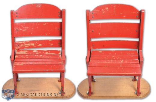 Pair of Chicago Stadium Red Single Seats