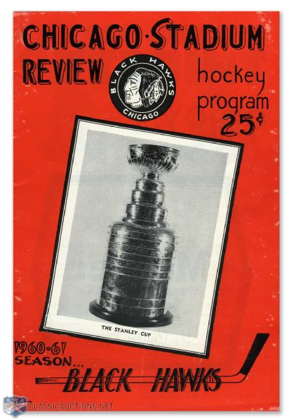 1961 Stanley Cup Finals Program - Chicago Black Hawks vs Detroit Red Wings
