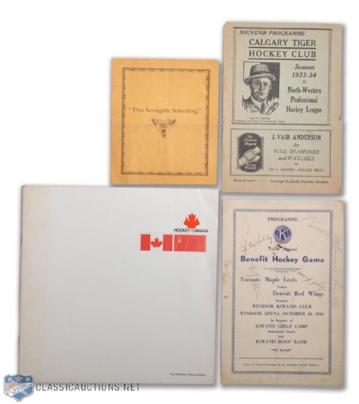 1933-34 Calgary Tigers, 1936-37 Multi-Signed Leafs vs Red Wings and 1972 Canada-Russia Series Programs