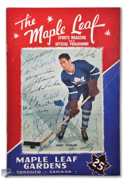 Toronto Maple Leafs 1947-48 Stanley Cup Champions Team-Signed Program with Barilko