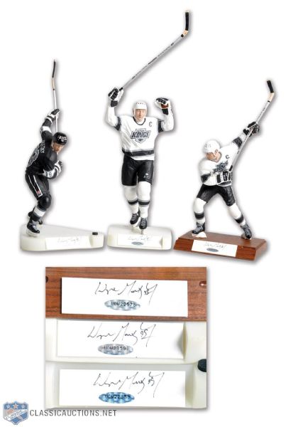 Wayne Gretzky Signed Limited-Edition Salvino Figurine Collection of 3 from UDA