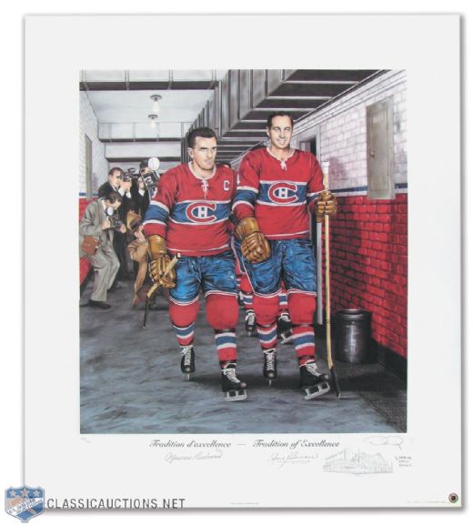 "Tradition of Excellence" Maurice Richard and Jean Beliveau Signed Print by Daniel Parry – Original Artist Retouch 1-1 (21" x 26")