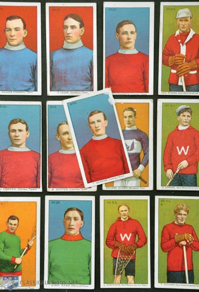 1910-11 Imperial Tobacco C60 Lacrosse Collection of 51 with Lalonde, Gorman and Burns