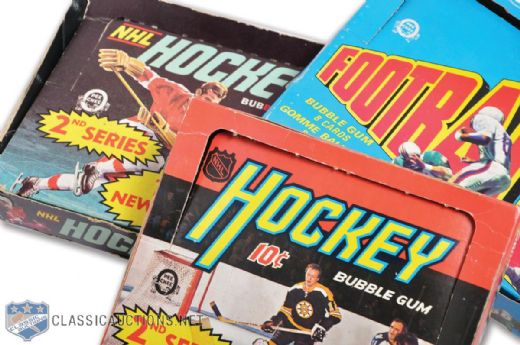 1970-71 and 72-73 Hockey and 1972 CFL O-Pee-Chee Display Boxes