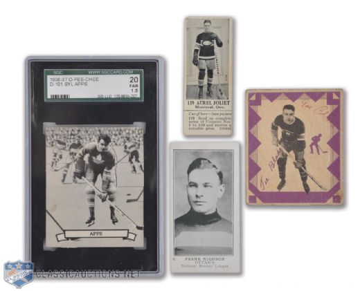 Pre-War 1924-38 Hockey Card Hall-of-Fame Collection of 4