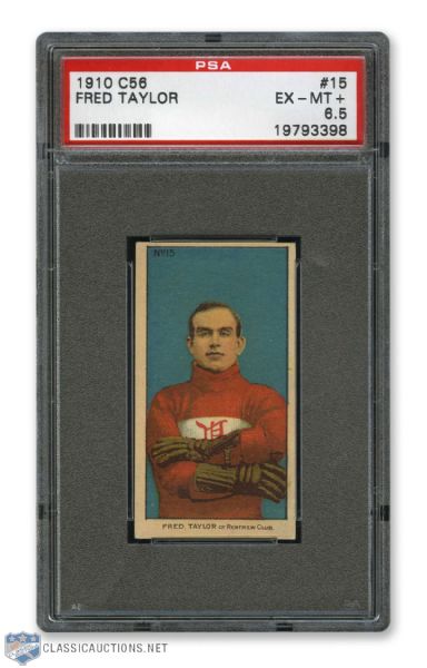 1910-11 Imperial Tobacco C56 #15 HOFer Fred "Cyclone" Taylor RC - Graded PSA 6.5