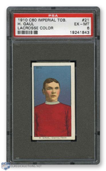 1910-11 Imperial Tobacco C60 #21 Horace Gaul RC - Graded PSA 6 - Highest Graded!
