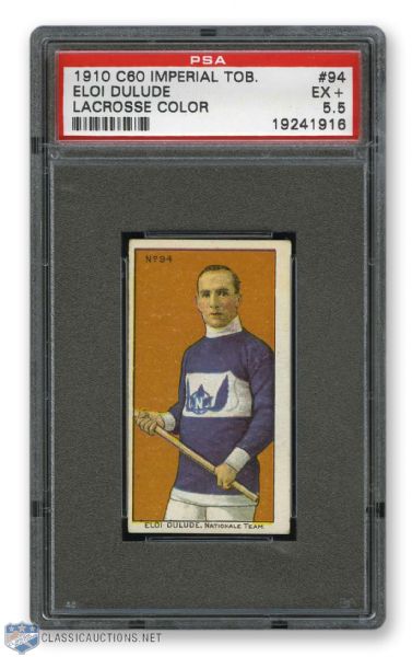 1910-11 Imperial Tobacco C60 #94 Eloi Dulude RC - Graded PSA 5.5 - Highest Graded!