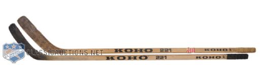 Rene Roberts and Rick Martins Koho 221 Game-Used Sticks