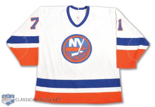 Jack Duffys Early-1990s New York Islanders Game-Worn Pre-Season Jersey