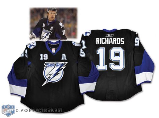 Brad Richards 2007-08 Tampa Bay Lightning Game-Worn Alternate Captains Jersey