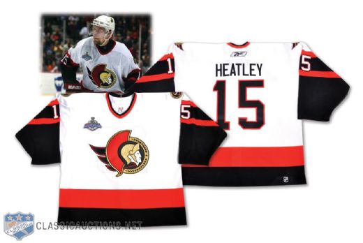 Dany Heatleys 2006-07 Ottawa Senators Game-Worn Stanley Cup Finals Jersey with Team LOA