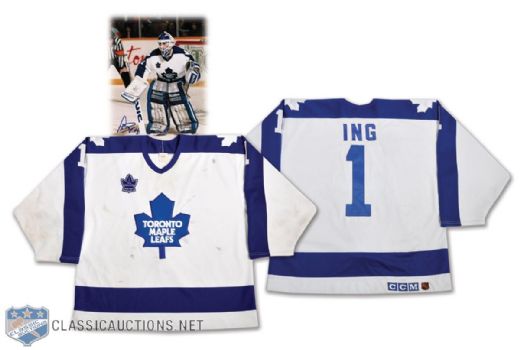 Peter Ings 1990-91 Toronto Maple Leafs Game-Worn Jersey with LOA and Ballard Memorial Patch