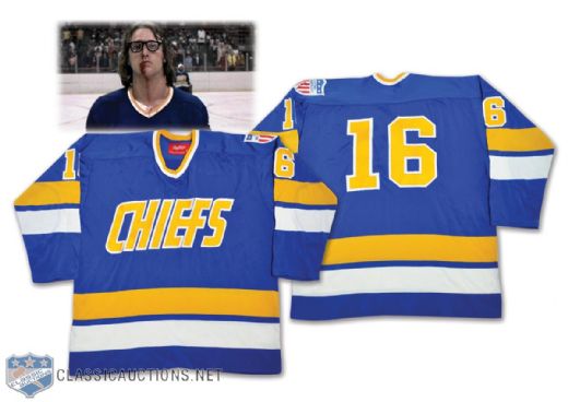Jack Hanson / Dave Hanson 1977 Slap Shot Charlestown Chiefs Film-Worn Jersey - From Dave Hanson with His Signed LOA