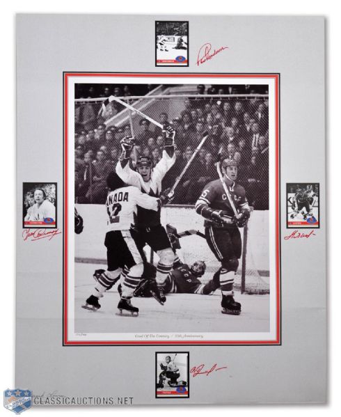 Paul Henderson "Goal of the Century" Multi-Signed Limited-Edition Frank Lennon Print (25" x 32")