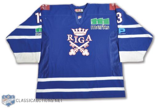 Grigorijs Pantelejevs 2002-03 HK Riga 2000 Game-Worn Jersey