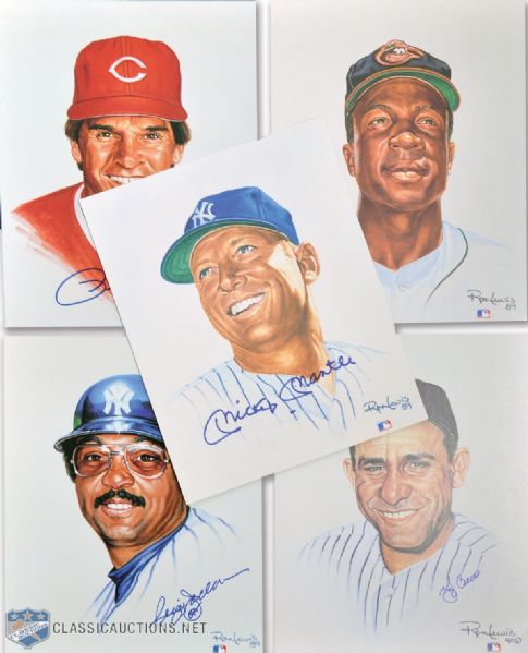HOFers and Stars Signed Ron Lewis "Living Legends" Portraits Collection of 26 - PSA/DNA