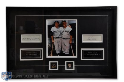 Mickey Mantle and Roger Maris New York Yankees Signed Framed Display - PSA/DNA (19" x 28 1/2")