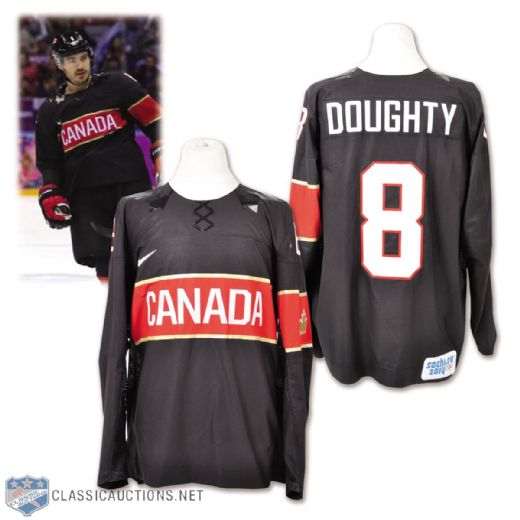 Drew Doughtys 2014 Olympics Team Canada Game-Worn Jersey with Hockey Canada LOA - Photo-Matched!