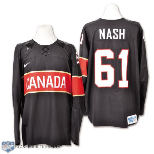 Rick Nashs 2014 Olympics Team Canada Game-Worn Jersey with Hockey Canada LOA