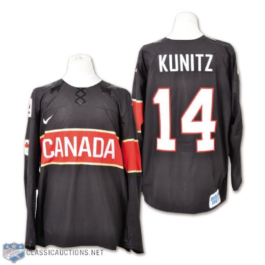 Chris Kunitzs 2014 Olympics Team Canada Game-Worn Jersey with Hockey Canada LOA