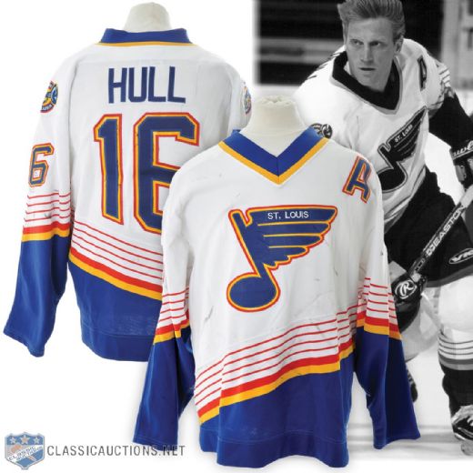 Brett Hulls 1996-97 St. Louis Blues Game-Worn Alternate Captains Jersey